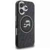 Karl Lagerfeld IML Glitter Karl & Choupette Heads Logo Cover MagSafe per iPhone 16, nero