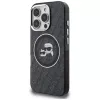 Karl Lagerfeld IML Glitter Karl & Choupette Heads Logo Cover MagSafe per Apple iPhone 16 Pro, nero