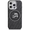 KARL LAGERFELD IML Glitter Karl & Choupette Heads Logo Cover MagSafe per iPhone 16 Pro Max, nero