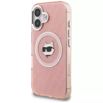 Karl Lagerfeld IML Choupette Head Logo Cover MagSafe per Apple iPhone 16, rosa