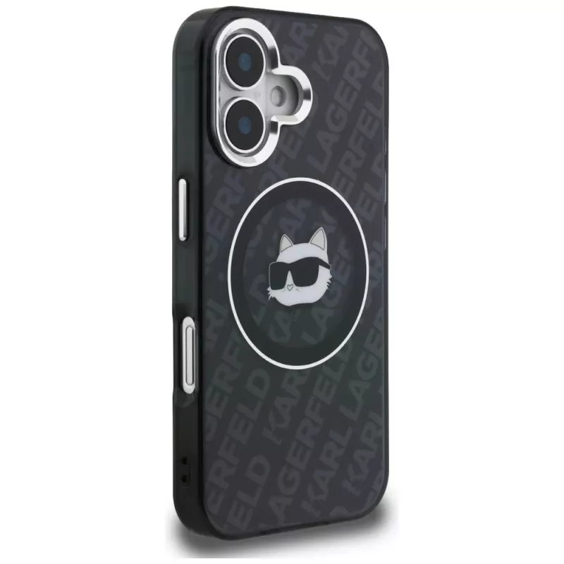 Karl Lagerfeld IML Choupette Head Logo Custodia MagSafe per iPhone 16, nero