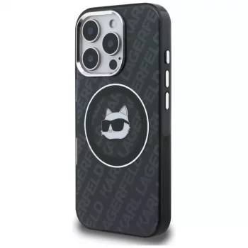 Karl Lagerfeld IML Choupette Head Logo Custodia MagSafe per iPhone 16 Pro, nero