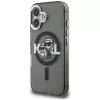 KARL LAGERFELD IML Glitter Karl & Choupette Sketch Logo Custodia MagSafe per iPhone 16 nero