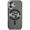 KARL LAGERFELD IML Glitter Karl & Choupette Sketch Logo Custodia MagSafe per iPhone 16 nero