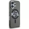KARL LAGERFELD IML Glitter Karl & Choupette Sketch Logo Custodia MagSafe per iPhone 16 nero