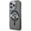 Karl Lagerfeld IML Glitter Karl & Choupette Sketch Logo Custodia MagSafe per iPhone 16 Pro nero