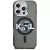 Karl Lagerfeld IML Glitter Karl & Choupette Sketch Logo Custodia MagSafe per iPhone 16 Pro Max nero