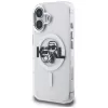 Karl Lagerfeld IML Glitter Karl & Choupette Sketch Logo Custodia MagSafe per iPhone 16, trasparente