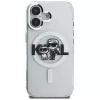 Karl Lagerfeld IML Glitter Karl & Choupette Sketch Logo Custodia MagSafe per iPhone 16, trasparente