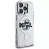 Karl Lagerfeld IML Glitter Karl & Choupette Sketch Logo Custodia MagSafe per iPhone 16 Pro Max trasparente