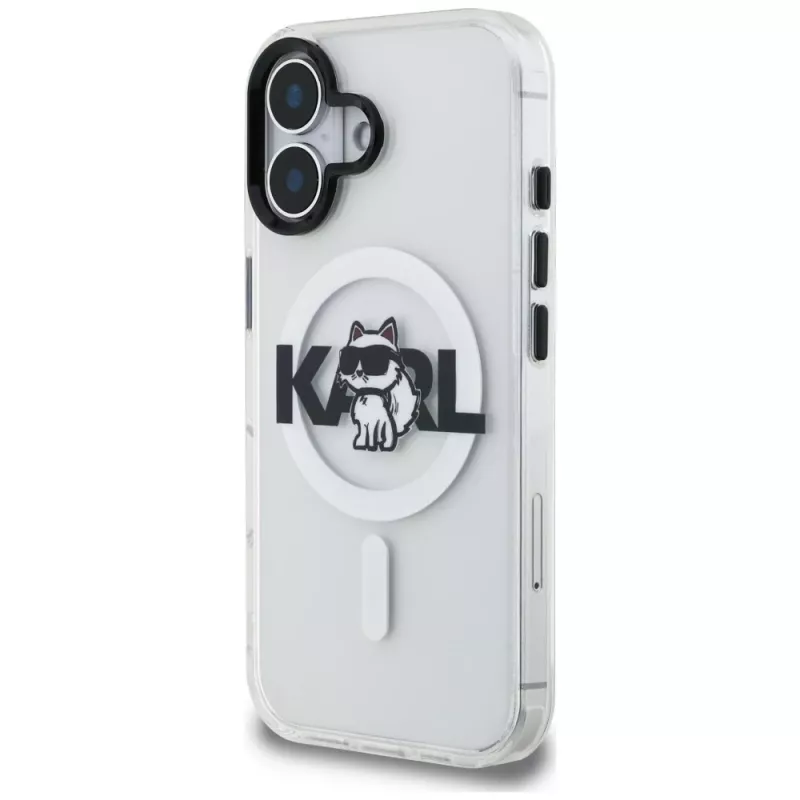 Karl Lagerfeld IML Choupette Sketch Logo Custodia MagSafe per iPhone 16, trasparente