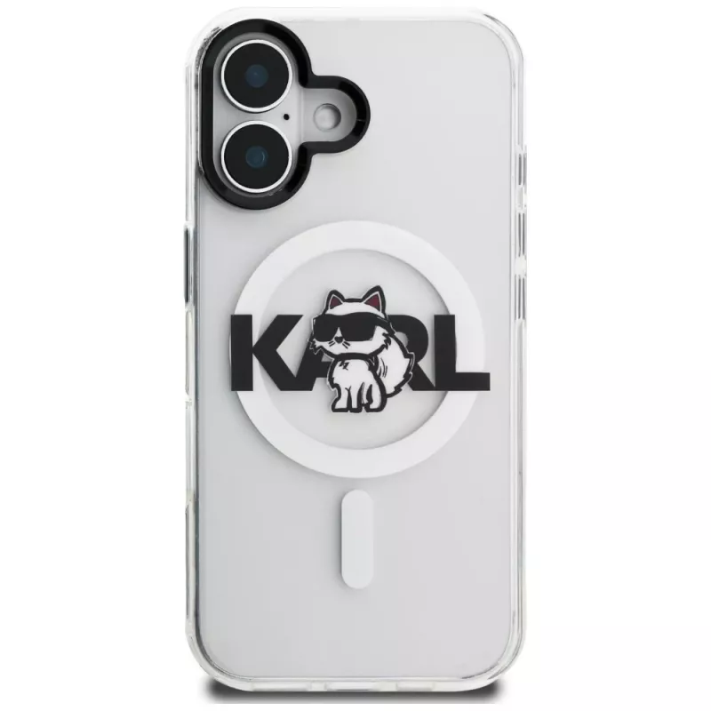 Karl Lagerfeld IML Choupette Sketch Logo Custodia MagSafe per iPhone 16, trasparente