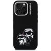 KARL LAGERFELD Silicone Karl & Choupette Sketch Custodia MagSafe per Apple iPhone 16 Pro, nero