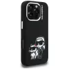 KARL LAGERFELD Silicone Karl & Choupette Sketch Custodia MagSafe per Apple iPhone 16 Pro, nero