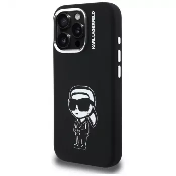 KARL LAGERFELD Silicone Karl Sketch Custodia MagSafe per Apple iPhone 16 Pro, nero