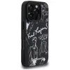 KARL LAGERFELD Grained Pattern & Logo Custodia MagSafe per iPhone 16 Pro Max nero