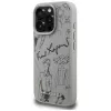 KARL LAGERFELD Grained Pattern & Logo Custodia MagSafe per Apple iPhone 16 Pro Max - grigio