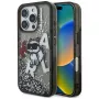 KARL LAGERFELD Liquid Glitter Choupette Logo Custodia per iPhone 16 Pro, nero