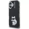 Karl Lagerfeld IML Aquarelle Choupette & Logo Custodia per iPhone 16, nero