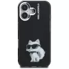 Karl Lagerfeld IML Aquarelle Choupette & Logo Custodia per iPhone 16, nero