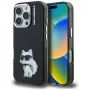 Karl Lagerfeld IML Aquarelle Choupette & Logo Cover posteriore per Apple iPhone 16 Pro, Nero
