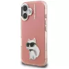 Karl Lagerfeld IML Aquarelle Choupette & Logo Custodia per iPhone 16, rosa