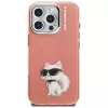 Karl Lagerfeld IML Aquarelle Choupette & Logo Custodia per Apple iPhone 16 Pro, rosa