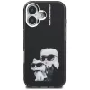 KARL LAGERFELD IML Aquarelle Karl & Choupette & Logo Back Cover per Apple iPhone 16, nero