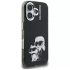 KARL LAGERFELD IML Aquarelle Karl & Choupette & Logo Back Cover per Apple iPhone 16, nero