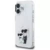 Karl Lagerfeld IML Aquarelle Karl & Choupette & Logo Custodia per Apple iPhone 16, bianco