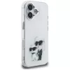 Karl Lagerfeld IML Aquarelle Karl & Choupette & Logo Custodia per Apple iPhone 16, bianco