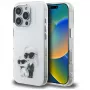 Karl Lagerfeld IML Aquarelle Karl & Choupette & Logo Custodia per iPhone 16 Pro Max bianco