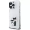 Karl Lagerfeld IML Aquarelle Karl & Choupette & Logo Custodia per iPhone 16 Pro Max bianco