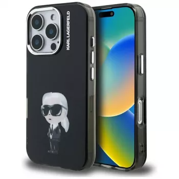 Karl Lagerfeld IML Aquarelle Karl & Logo Custodia per iPhone 16 Pro Max nero