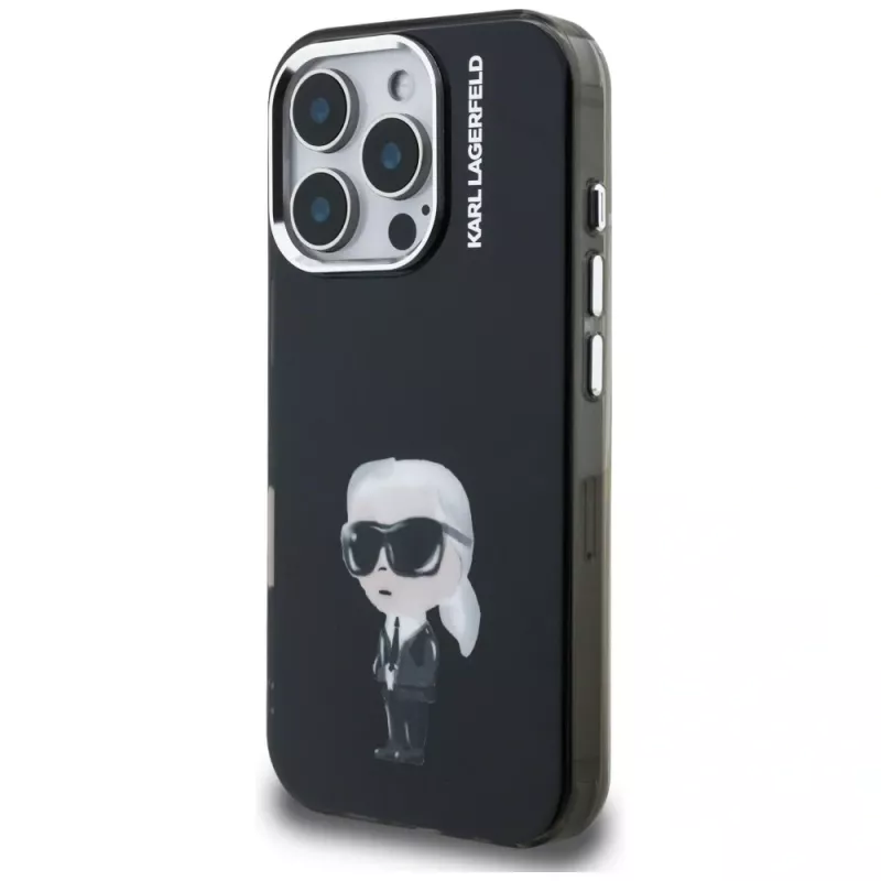 Karl Lagerfeld IML Aquarelle Karl & Logo Custodia per iPhone 16 Pro Max nero