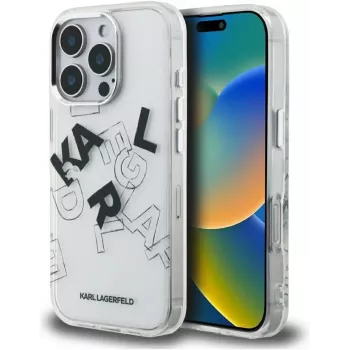 Karl Lagerfeld IML Sketched Graphic Case per iPhone 16 Pro trasparente