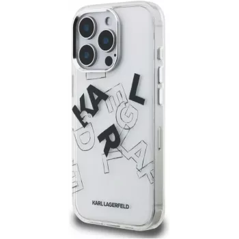 Karl Lagerfeld IML Sketched Graphic Case per iPhone 16 Pro trasparente