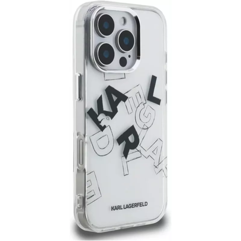 Karl Lagerfeld IML Sketched Graphic Case per iPhone 16 Pro trasparente
