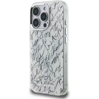 KARL LAGERFELD IML Karl ScriptPattern Case MagSafe per Apple iPhone 16 Pro Max - bianco