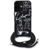 Karl Lagerfeld Crossbody GrainedPattern & Logo Case per iPhone 16, nero