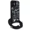 Karl Lagerfeld Crossbody GrainedPattern & Logo Case per iPhone 16, nero