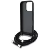 Karl Lagerfeld Crossbody Case con motivo granulato & logo per iPhone 16 Pro Max, grigio