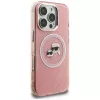 Karl Lagerfeld IML Glitter Karl & Choupette Heads Logo Case MagSafe per iPhone 16 Pro rosa