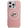 KARL LAGERFELD IML Glitter Karl & Choupette Heads Logo Case MagSafe per iPhone 16 Pro Max, rosa