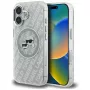 KARL LAGERFELD IML Glitter Karl & Choupette Heads Logo Case MagSafe per iPhone 16, grigio