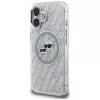 KARL LAGERFELD IML Glitter Karl & Choupette Heads Logo Case MagSafe per iPhone 16, grigio