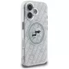 KARL LAGERFELD IML Glitter Karl & Choupette Heads Logo Case MagSafe per iPhone 16, grigio