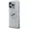 KARL LAGERFELD IML Glitter Karl & Choupette Heads Logo Case MagSafe per iPhone 16 Pro Max grigio