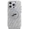 KARL LAGERFELD IML Glitter Karl & Choupette Heads Logo Case MagSafe per iPhone 16 Pro Max grigio
