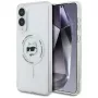 Karl Lagerfeld Button Choupette Head Printed Logo Case MagSafe per Samsung Galaxy S25 Edge bianco